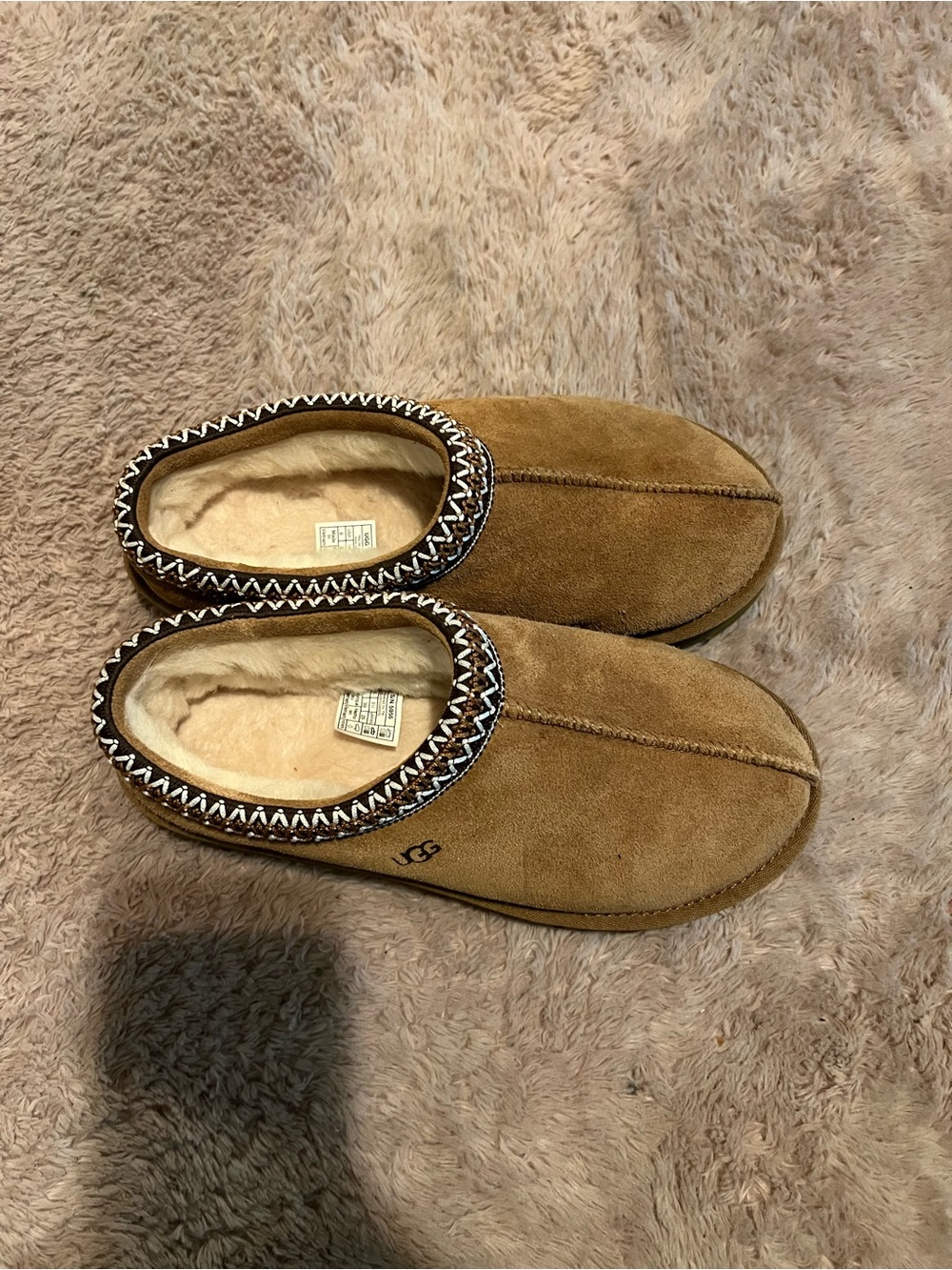 UGG Men's Chestnut Suede Suede Shearling Slip-On Loafers